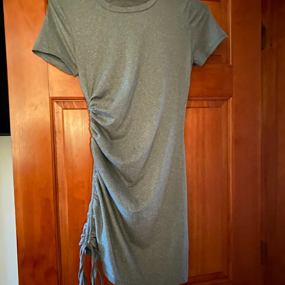 Soft Gray Ruched Dress Size Small - Picture 7 of 8